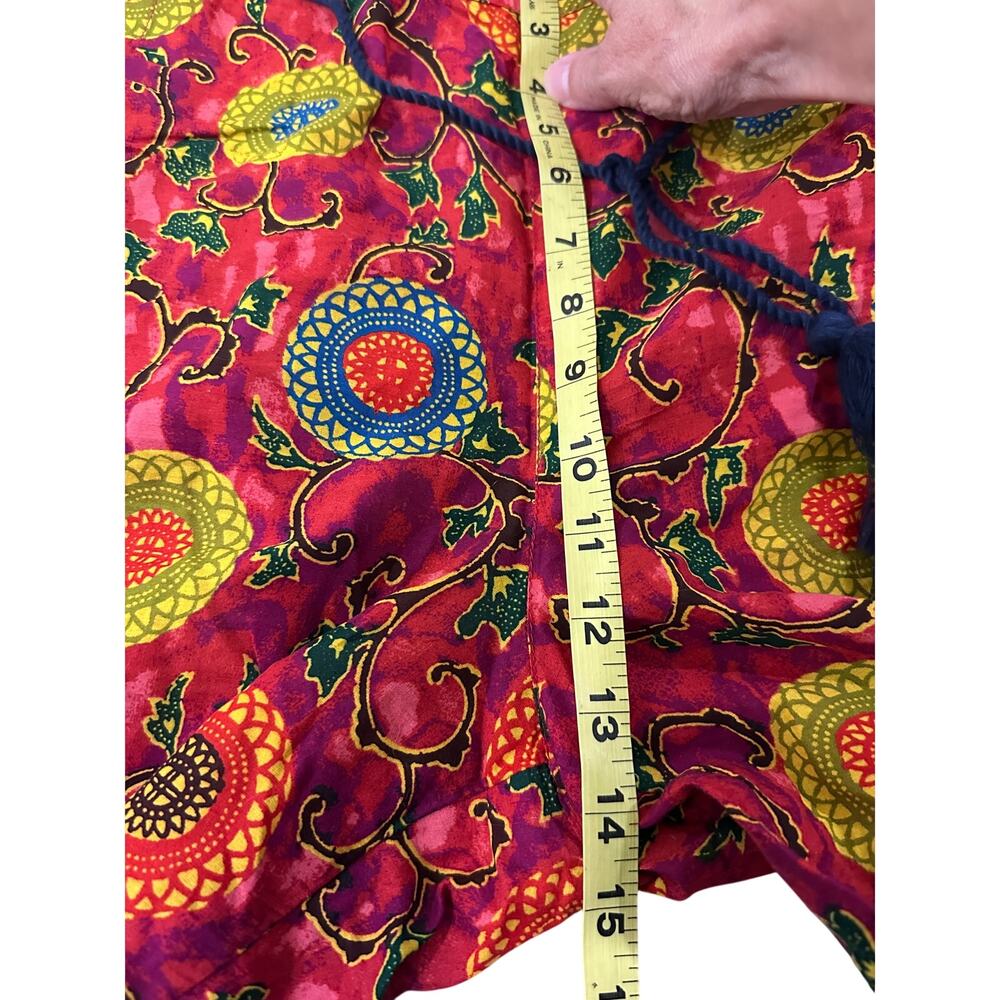 Sundance Cotton Medallion Floral Border Print Tassel Drawstring Boho Pants EUC M - Picture 6 of 8